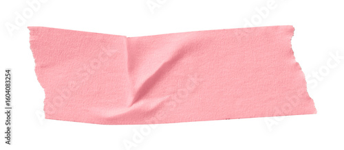 pink crumpled torn tape isolated on transparent background