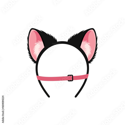 Wearing Cat Ear Headband Accessory Costume on White Background Design