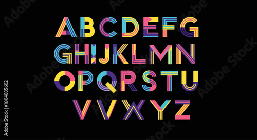 colorful alphabet set