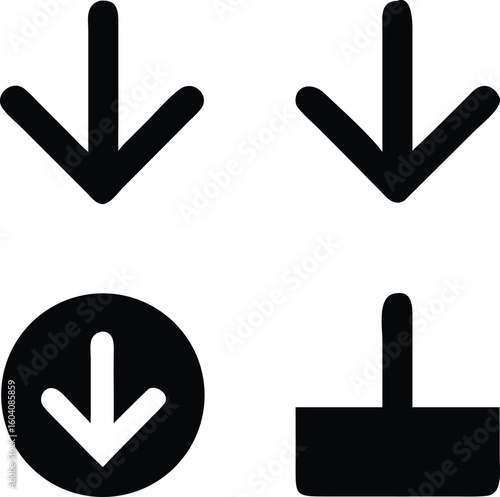 Four Circular Arrows Pointing Inward download upload