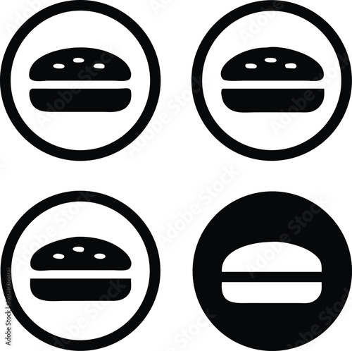 Four Hamburger Icons With Transparent Background food fast