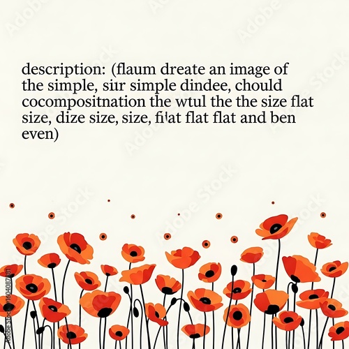 Elegant Floral Pattern with Orange Poppies on a Cream Background for Creative Projects