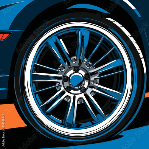 cool car rim vector