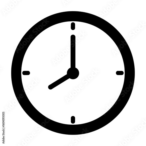 Simple black clock on green background for timerelated concepts