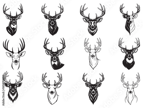 WHITE TAIL DEER HEAD SILHOUETTE