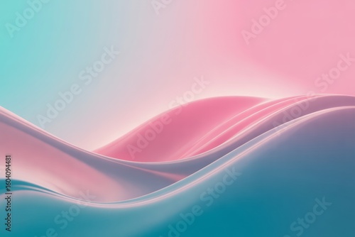 Wallpaper Mural Abstract 3D Rendered Pastel Wavy Background with Pink and Teal Gradient for Modern Design and Smooth Texture Torontodigital.ca