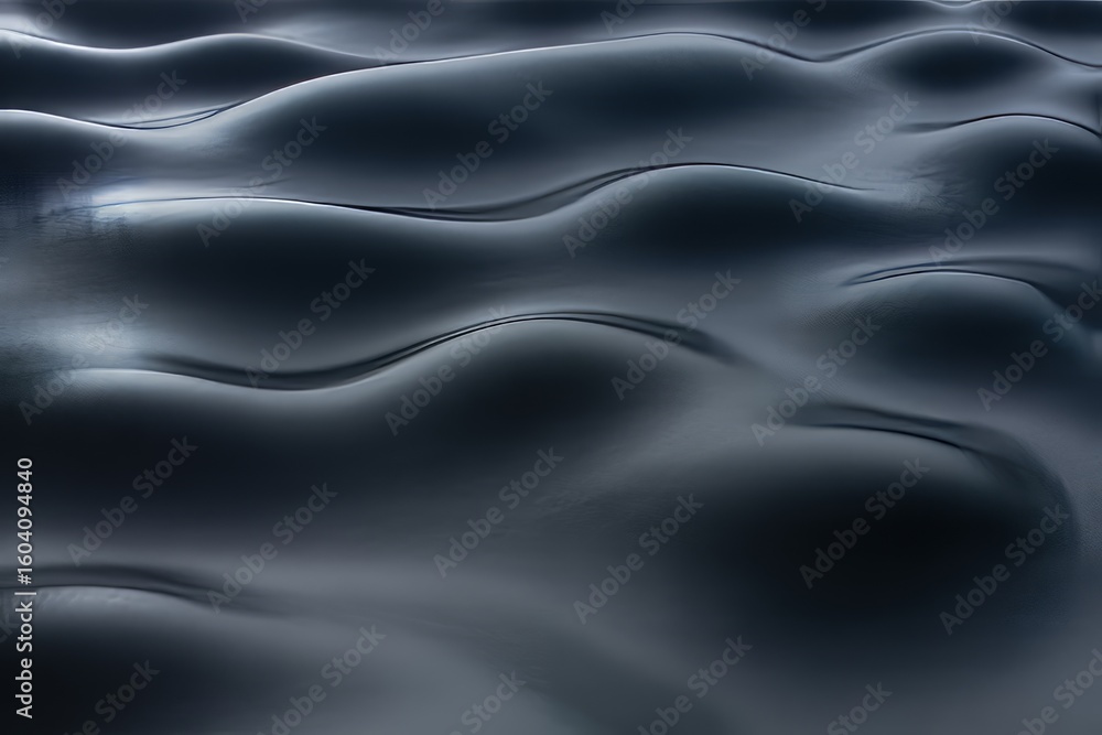 Naklejka premium Abstract Dark Waves Texture Water Surface Background with Smooth Curves and Subtle Reflections Calm and Serene