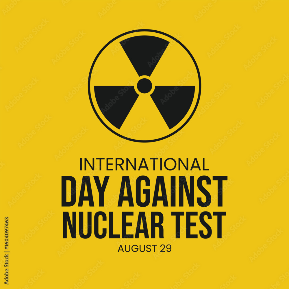 Fototapeta premium international day against nuclear tests background template. vector