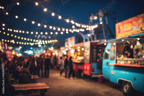 Blurred night food market