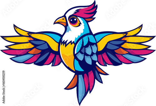  A colorful bird icon,