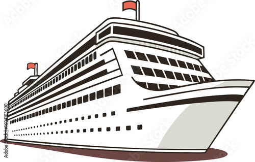 luxury cruise ship symbol with transparent background for vacation and travel