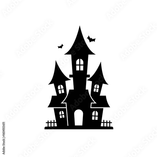 Wallpaper Mural Spooky Haunted House Silhouette for Halloween Decoration and Party Invitation Torontodigital.ca