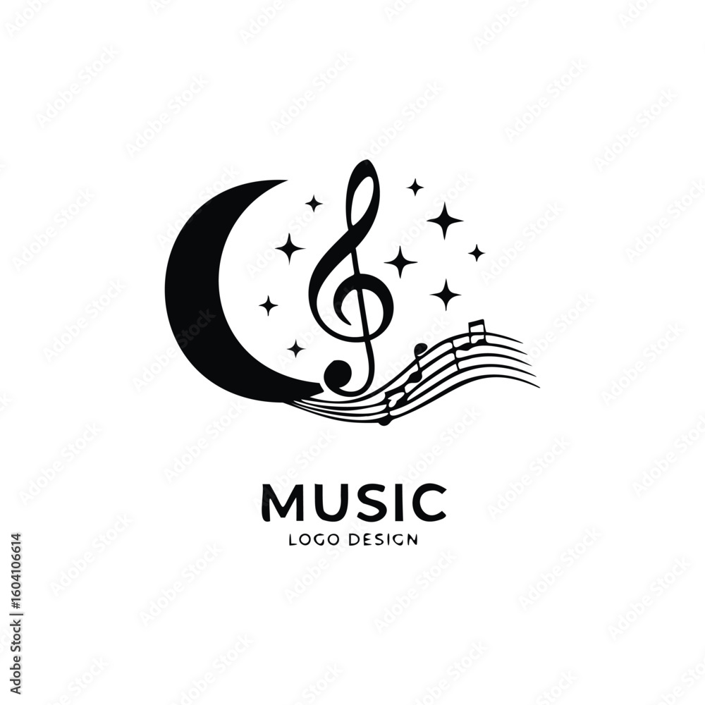 Obraz premium Music notes vector icon template