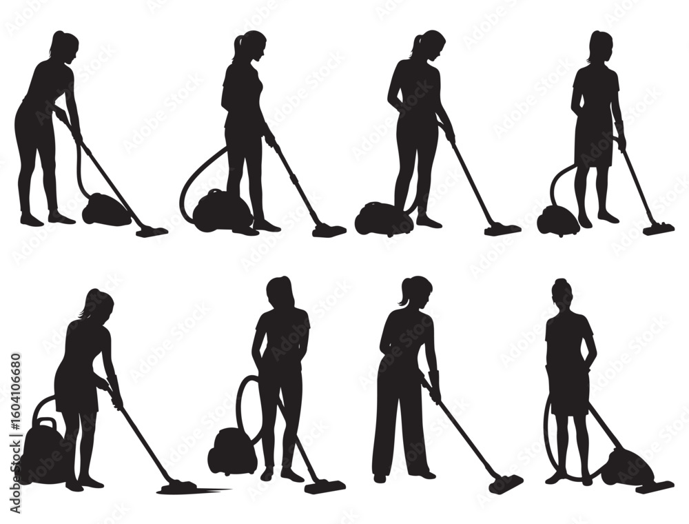 Naklejka premium WOMAN CLEANING SILHOUETTE