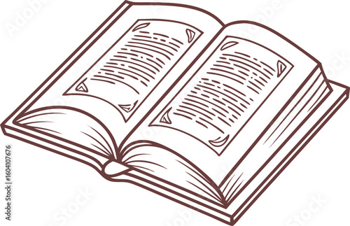open book icon with transparent background for education and reading design