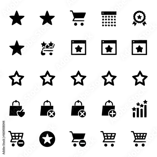 Online Store Vector UI Elements – Product Card, Add to Cart, Review Stars, Checkout – Modern Web Icons for E-Commerce Websites, Shopify Themes & Mobile App Design