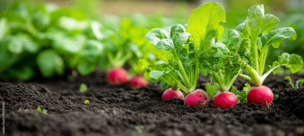 Vibrant and Fresh Organic Salad with Ripe Radishes, Colorful Vegetables, and Nutritional Benefits Vibrant and Fresh Organic Salad with Ripe Radishes, Colorful Vegetables, and Nutritional Benefits