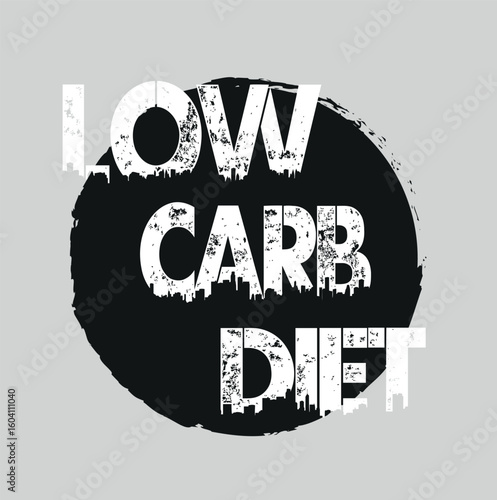   grunge black low carb diet word hexagon rubber seal stamp on white background 