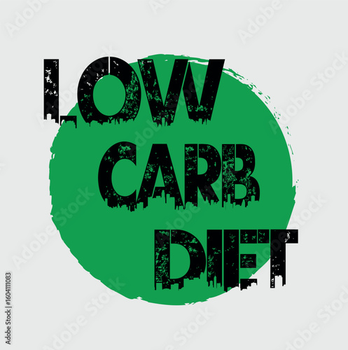   grunge black low carb diet word hexagon rubber seal stamp on white background 