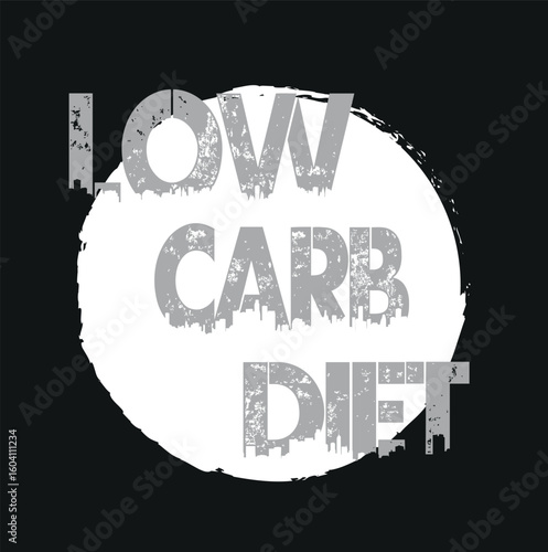   grunge black low carb diet word hexagon rubber seal stamp on white background 