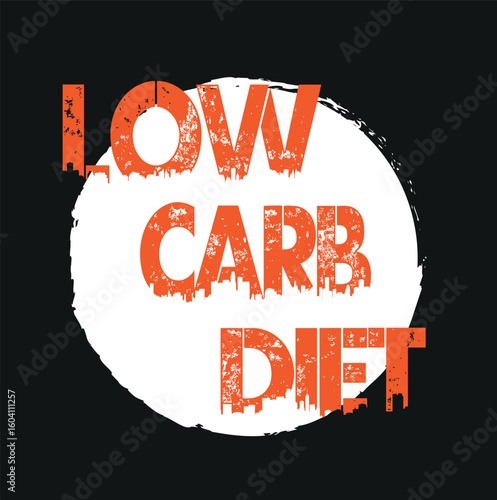   grunge black low carb diet word hexagon rubber seal stamp on white background 