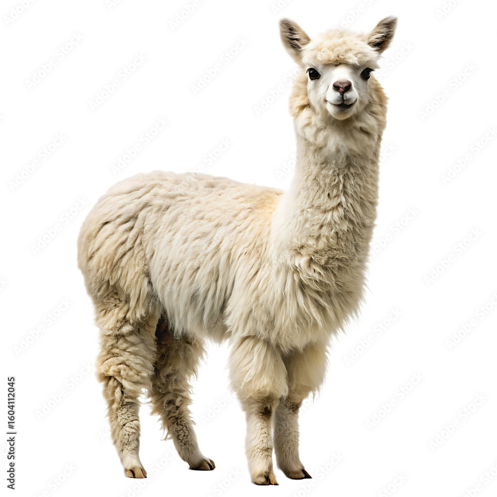 Fototapeta premium Alpaca Isolated on White Background