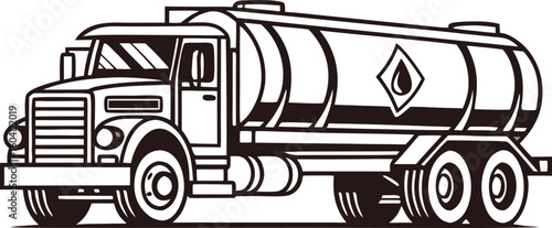 fuel tanker truck symbol for logistics and transport