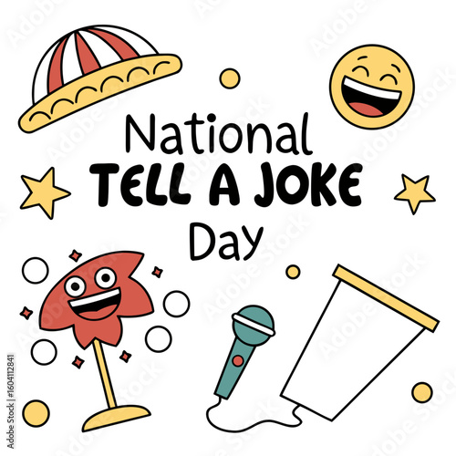 NATIONAL TELL A JOKE DAY vector illustration