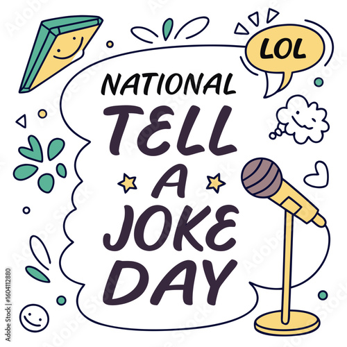 NATIONAL TELL A JOKE DAY vector illustration