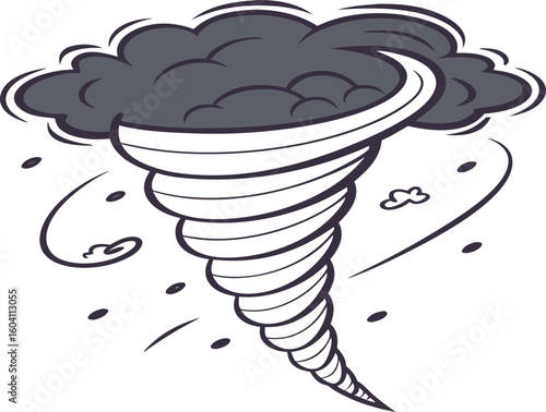 cyclone storm vector icon with transparent background