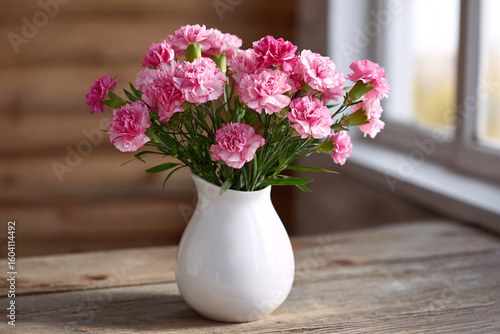 Wallpaper Mural Flower Arrangement, Pink Carnations, Cozy Room, Photography, Natural Light, Close-Up, Beauty Torontodigital.ca