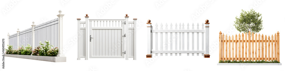 © R Studio - White Fence Collection: Variety of Styles on White Background © R Studio - White Fence Collection: Variety of Styles on White Background