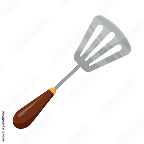 Isolated culinary spatula  on transparent background.   Household cutlery. Kitchenware. Design element for cooking, cafe, restaurant, cooking books. Flat cartoon style. Vector illustration.