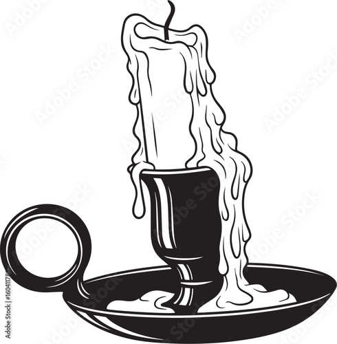 Dripping candle in holder wick