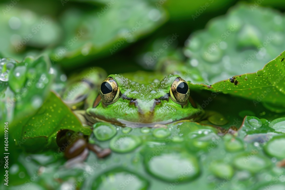 Frog peeking out Frog peeking out