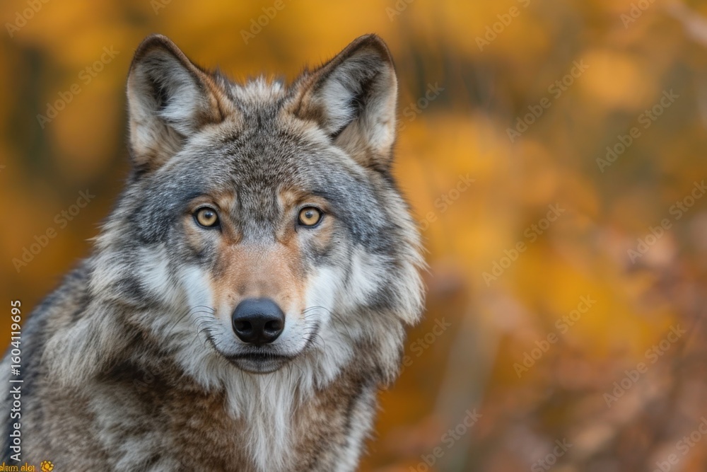 Fototapeta premium Grey Wolf (Canis lupus) Portrait