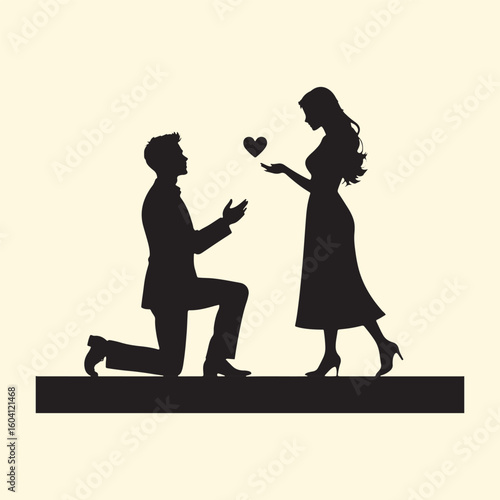 Man proposing to woman with heart proposal marriage