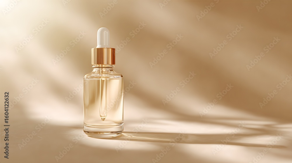 Naklejka premium Innovative skincare serum revitalizing beauty in soft lighting with close-up studio photography