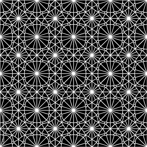Ornement décoratif Motif abstrait Moucharabieh Réseau de noir et blanc et de style arabe géométrique