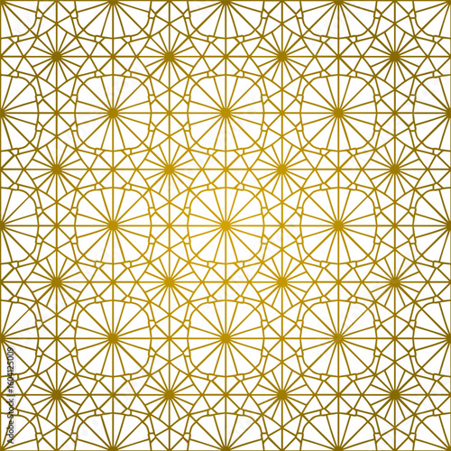 Ornement décoratif Motif abstrait Moucharabieh Réseau de style arabe oriental géométrique Couleur Or