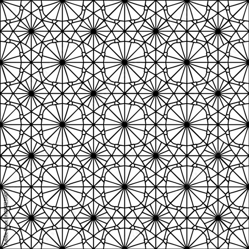 Ornement décoratif Motif abstrait Moucharabieh Réseau de noir et blanc et de style arabe géométrique
