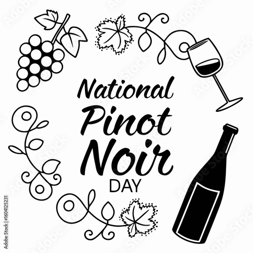 NATIONAL PINOT NOIR DAY vector illustration