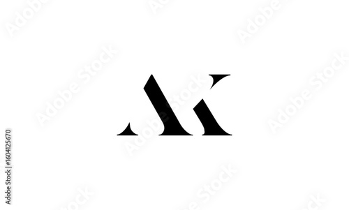 AK initial letters, monogram logo