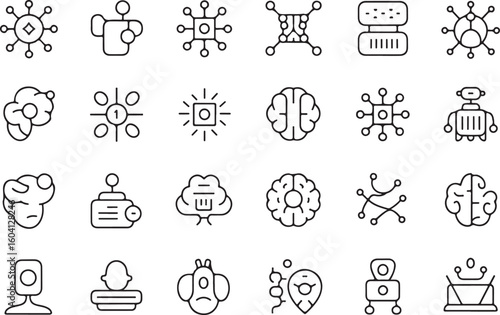 A sat of Collection of artificial intelligence and technology icons