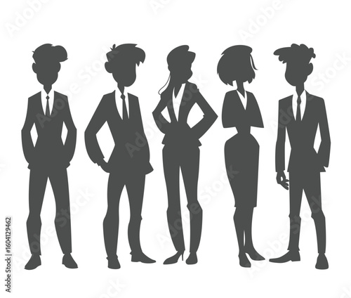 Business professionals silhouettes teamwork amp corporate presentation
