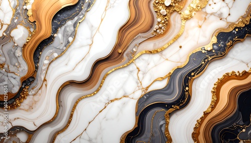 Abstract marble design with gold accents