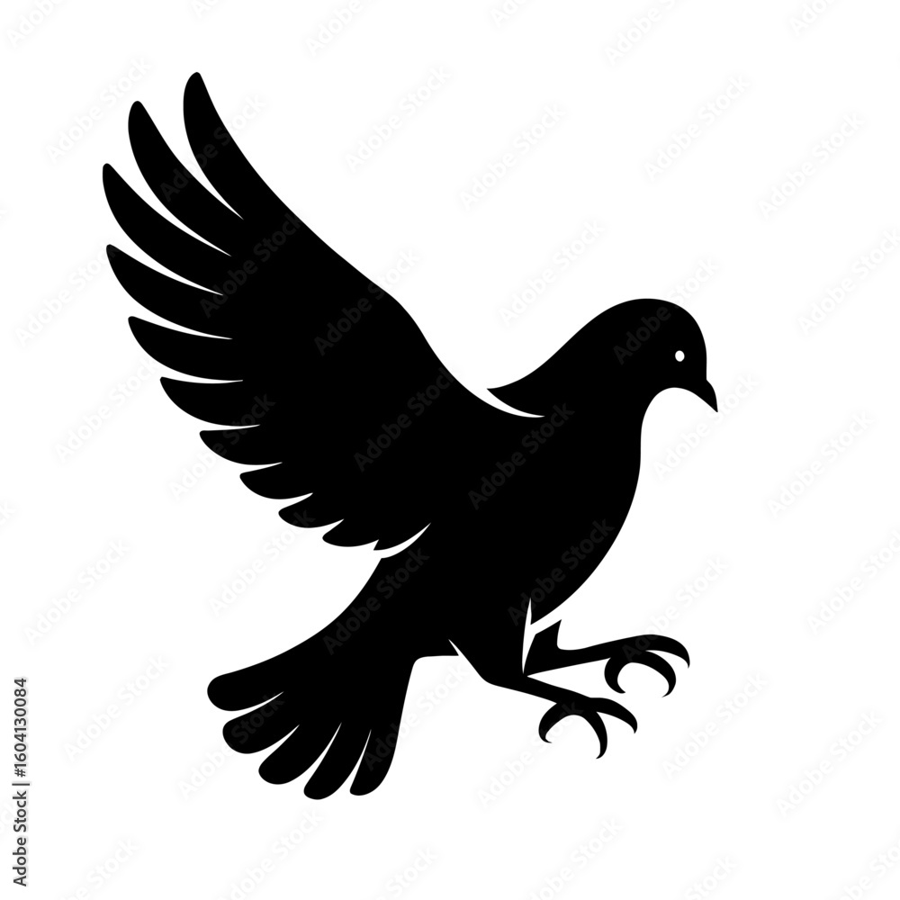 Fototapeta premium Graceful Flying Dove Bird Silhouette - Symbol of Peace and Freedom