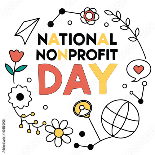 NATIONAL NONPROFIT DAY vector illustration