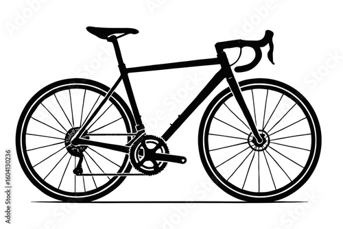 Sleek Road Bike Bicycle Silhouette Icon for Cycling and Fitness