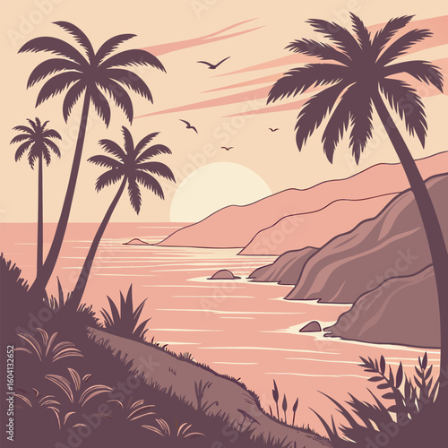 sunset on the beach